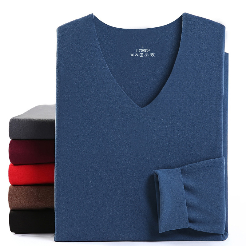 秋冬新款男士保暖内衣双面磨毛无痕套装秋衣秋裤男加绒打底衫批发