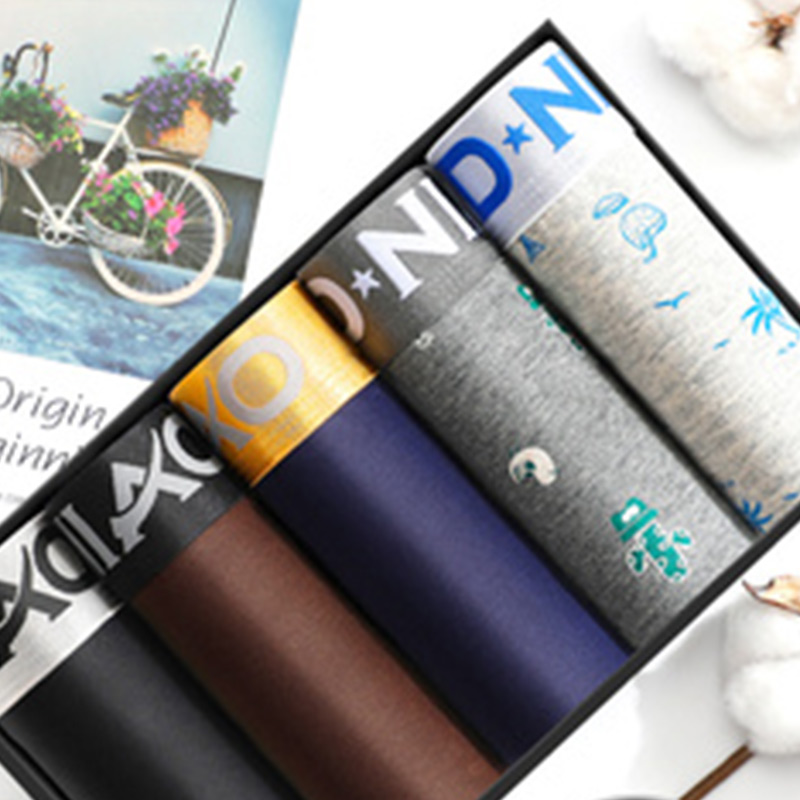 健丹鸟男士内裤男平角裤纯棉夏季青年短裤性感潮男生中腰四角裤头 