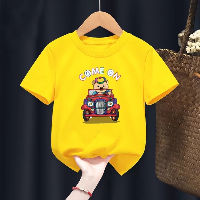 男童短袖t恤2021年夏季潮新款纯棉宽松男孩中大童白色儿童夏装男