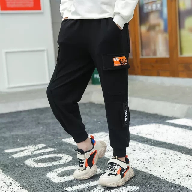 男童工装裤 中大童裤子秋款潮款韩版洋气宽松版大童男孩裤子童装