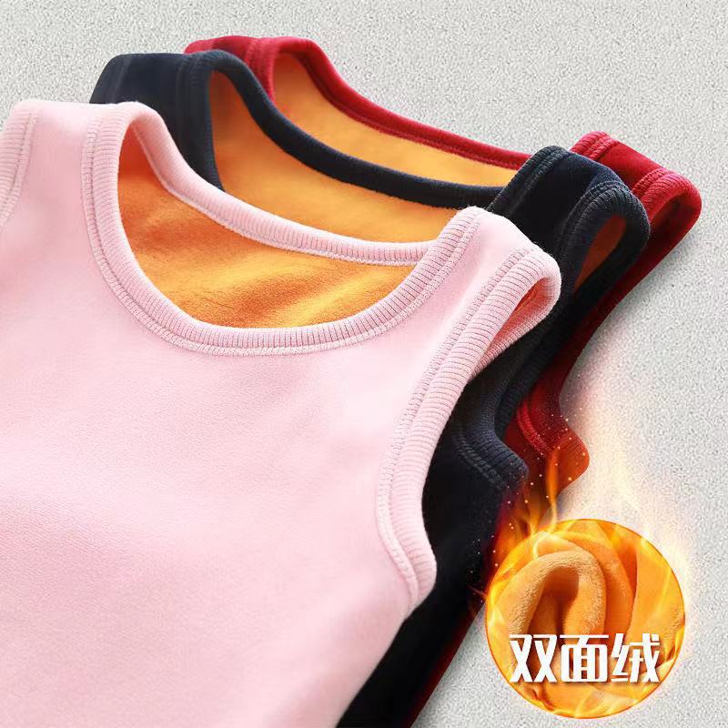 儿童马甲加绒加厚宝宝女童保暖内穿新款秋冬打底男童小孩背心外穿