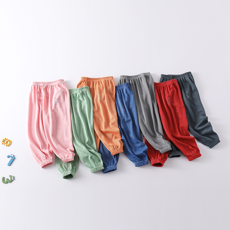 厂家直供夏季儿童运动裤男童女童休闲时尚多色轻薄吸汗透气防蚊裤