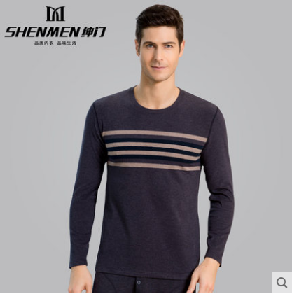 绅门男士保暖内衣套装 德绒提花青年秋衣秋裤男 冬季棉毛衫潮